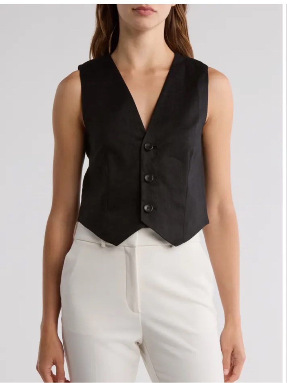 A.L.C. Maxwell Black Tailored Button Vest